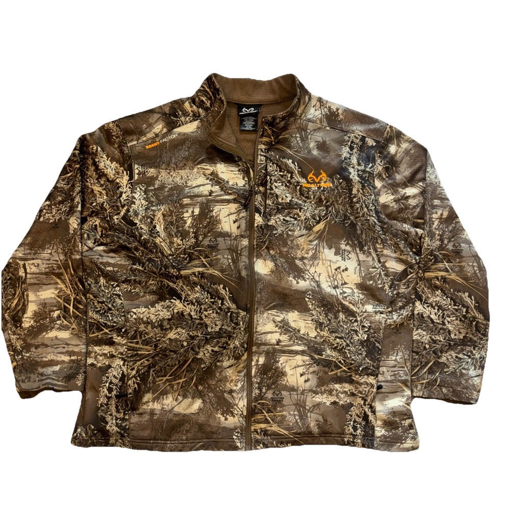 Realtree ScentFactor Max-1 XT Camo Hunting Jacket Mens 3XL Full Zip Brown TJ1152